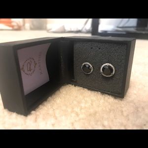 Rarities Black spinel gemstone earrings